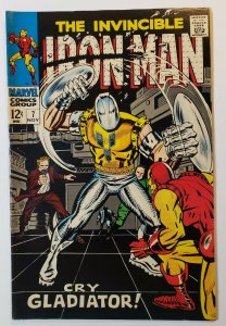 Iron Man #7: Cry Gladiator! Marvel Comics Silver Age 1968 VF/VF+