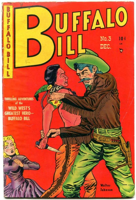 BUFFALO BILL #3 1950 GOLDEN-AGE WESTERN WALTER JOHNSON VG