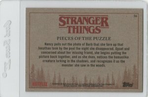 Stranger Things Pieces Of The Puzzle 56 Topps Netflix 2018 Season One trading