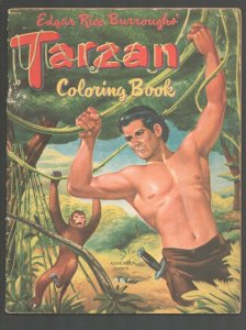 Tarzan Coloring Book #69310 1952-Whitman-Edgar Rice Burroughs-Jesse Marsh art...