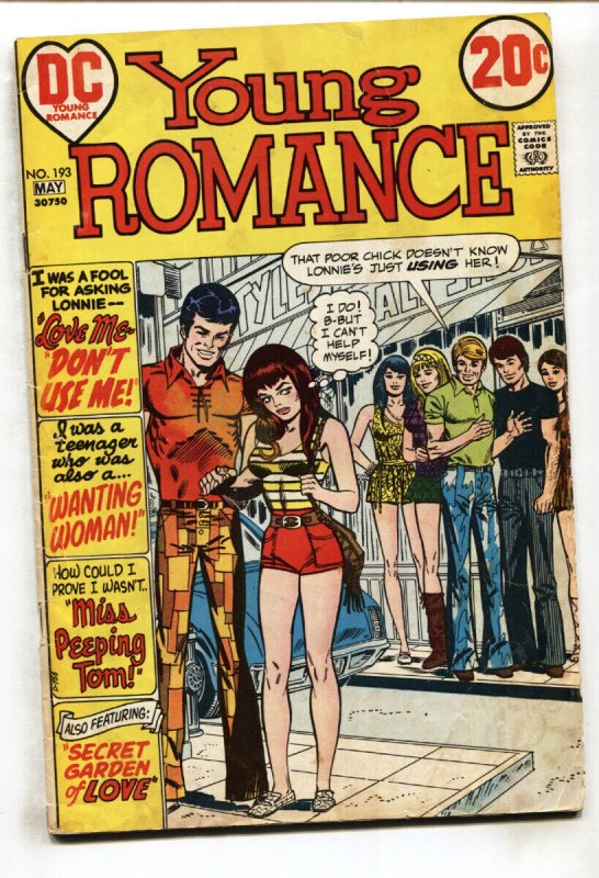 YOUNG ROMANCE #193-1973-DC -Peeping Tom-comic book