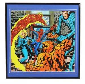 VINTAGE 1978 Marvel Spider-man Fantastic Four Framed 12x12 Poster Display