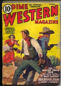 Dime Western-10/1936 Popular-Walter Baumhoffer cover art-Western pulp fiction...