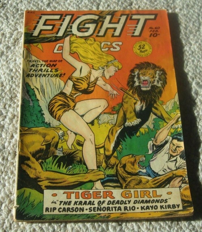 Fight Comics #60 VG- 1949 Golden Age Comic Book Action Adventure Jungle Animals