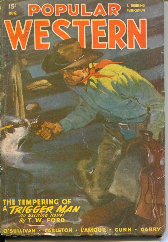 Popular Western 8/1947-Thrilling-A. Leslie Ross-Louis L'amour-VG/FN