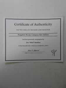 Purgatori #2 Jay Company Comics Raw Edition Variant (2005) VF+ ! Signed W/ COA