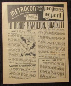 1954 METROCON Convention Progress Report #1 VG/FN 5.0 Hamilton Brackett 4pgs