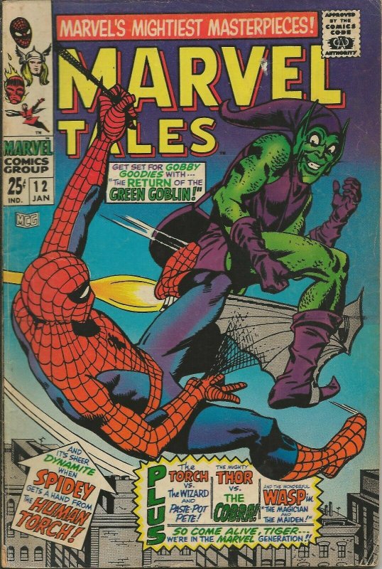 Marvel Tales #12 ORIGINAL Vintage 1968 Marvel Comics Reprints Spiderman 17