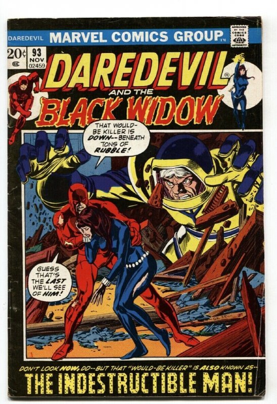 DAREDEVIL #93 1972-MARVEL COMICS-BLACK WIDOW FN+ 