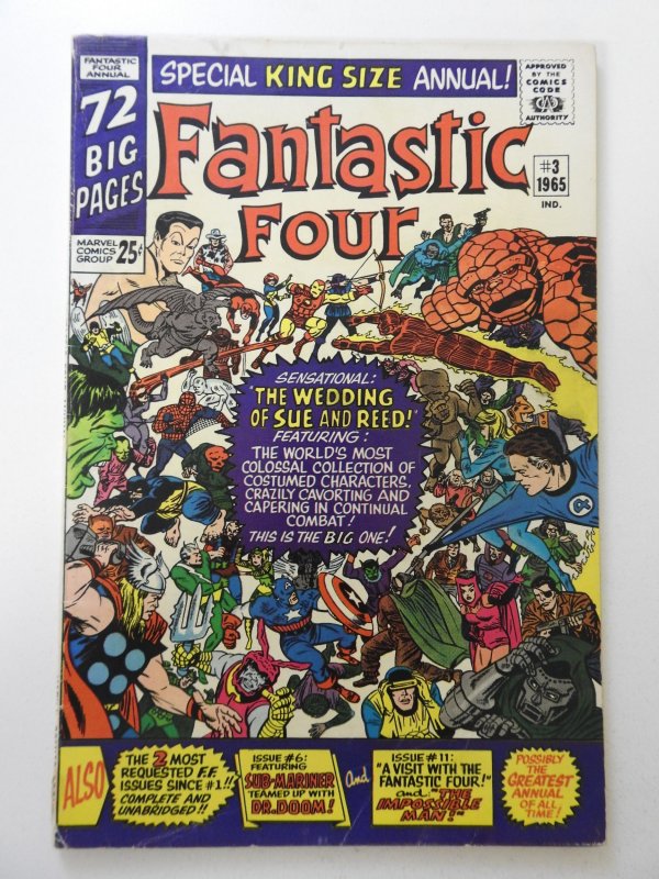 Fantastic Four Annual #3 (1965) VG Condition 1 in spine split