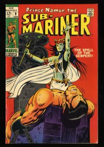 Sub-Mariner #9 FN/VF 7.0 Off White to White 1st Serpent Crown!