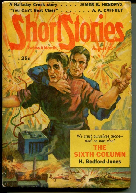 Short Stories 8/25/1940-Doubleday-pulp stories-Murray Leinster-war issue-VG+