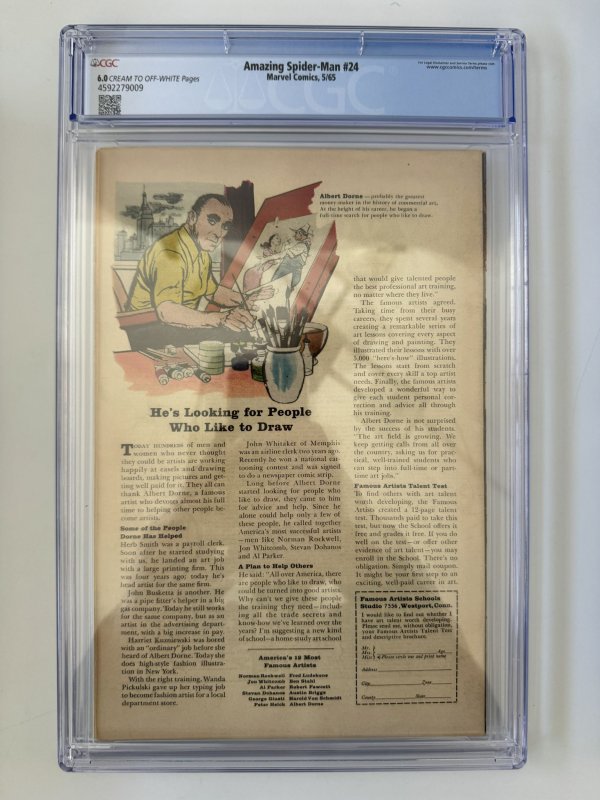 Amazing Spider-Man  #24 CGC 6.0 - Marvel  ✨ Stan Lee Steve Ditko (1965)
