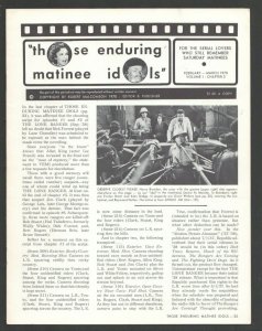 Those Enduring Matinee Idols #3 2/1970-Movie serial fanzine-Film images-artic...