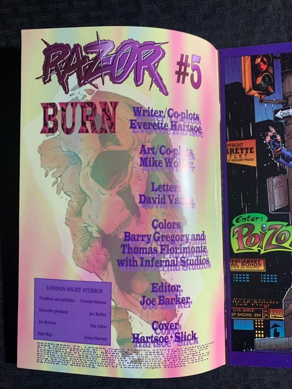 1996 RAZOR #5 Burn by Everette Hartsoe VF 8.0 London Night Studios