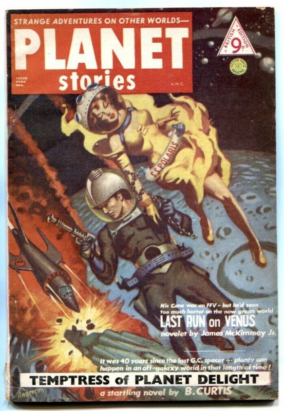 Planet Stories #7 1950- British Pulp- Last Run on Venus VG/F