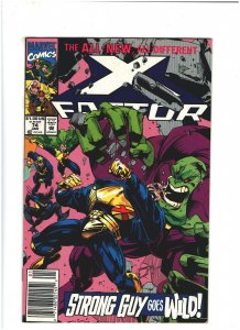 X-Factor #74 Newsstand Marvel Comics 1991 Multiple Man Strong Guy FN/VF 7.0