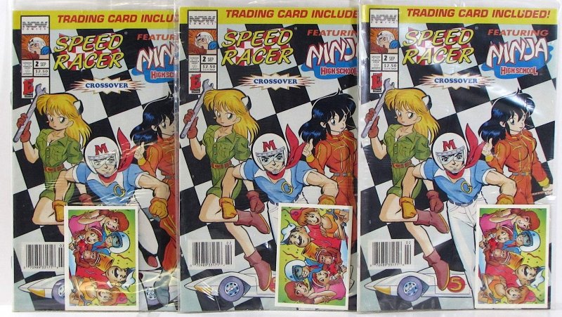 Speed Racer Lot of 3 #2 x3 NOW (1993) Ninja High School Comic Books