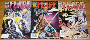 Flare #1-3 VF/NM complete series - mark beachum - hero comics set 2 bad girl lot