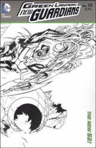 Green Lantern: New Guardians  10-B Wraparound 1:25 Black and White Cover VF