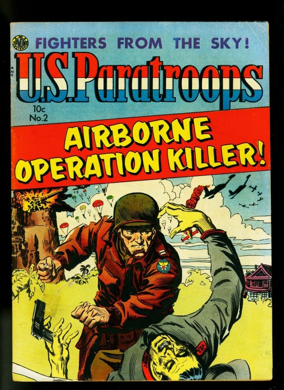 US Paratroopers #2 1952- Avon War Comic- Parachute cover- FN