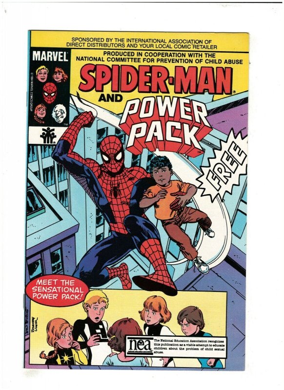 Spider-man and Power Pack VF+ 8.5 Marvel Comics 1984 Child Abuse Issue 