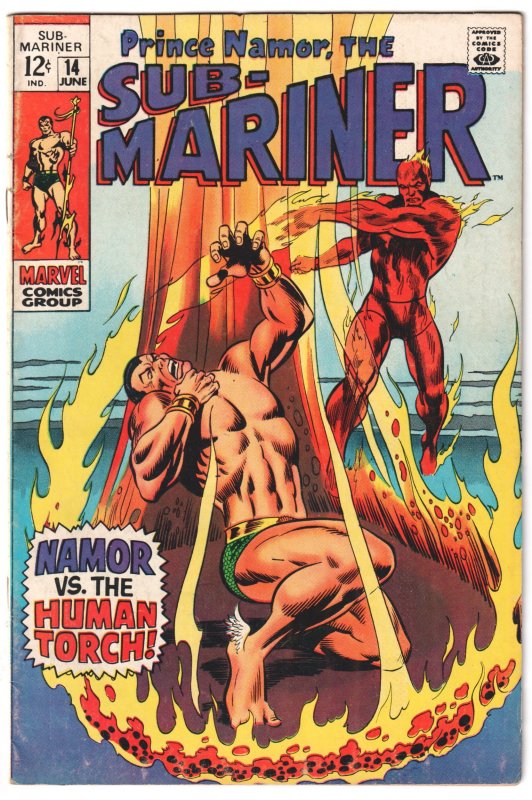 Sub-Mariner #14 (1969) Subby battles the Human Torch!