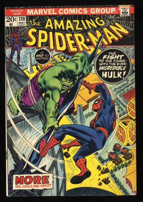 Amazing Spider-Man #120 VG- 3.5 Vs Incredible Hulk!