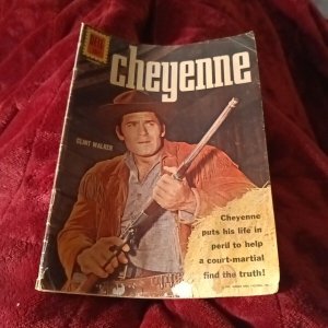 DELL COMICS CHEYENNE #25 CLINT WALKER'S COVER scarce LAST ISSUE 1962 silver age