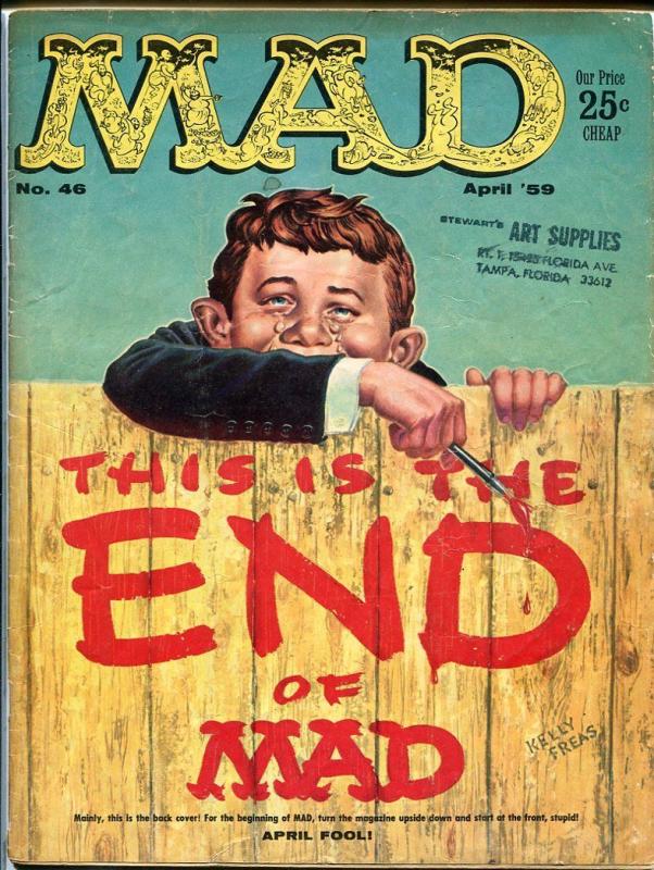 MAD MAGAZINE #46-GREAT COVER-ALFRED E. NEUMAN-1959 VG