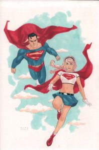 Superman & Supergirl Color Commission - Signed Art by Phil Noto - 2005