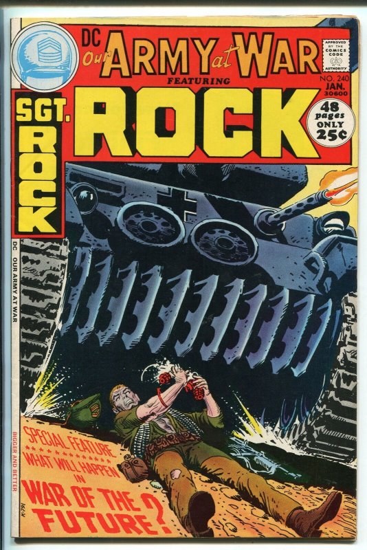 OUR ARMY AT WAR #240 1972-DC-JOE KUBERT-SGT ROCK-NEAL ADAMS-GIANT ISSUE--fn+