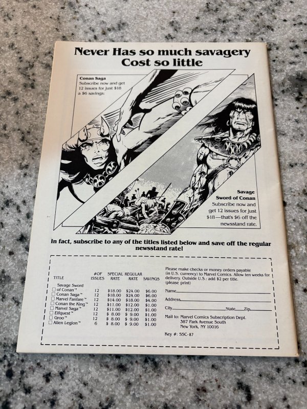 Conan Saga # 10 VF/NM Marvel Comic Book Magazine Red Sonja King Kull 3 J390