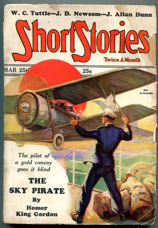 Short Stories Pulp March 25 1929- Sky Pirate- WC Tuttle- J Allan Dunn