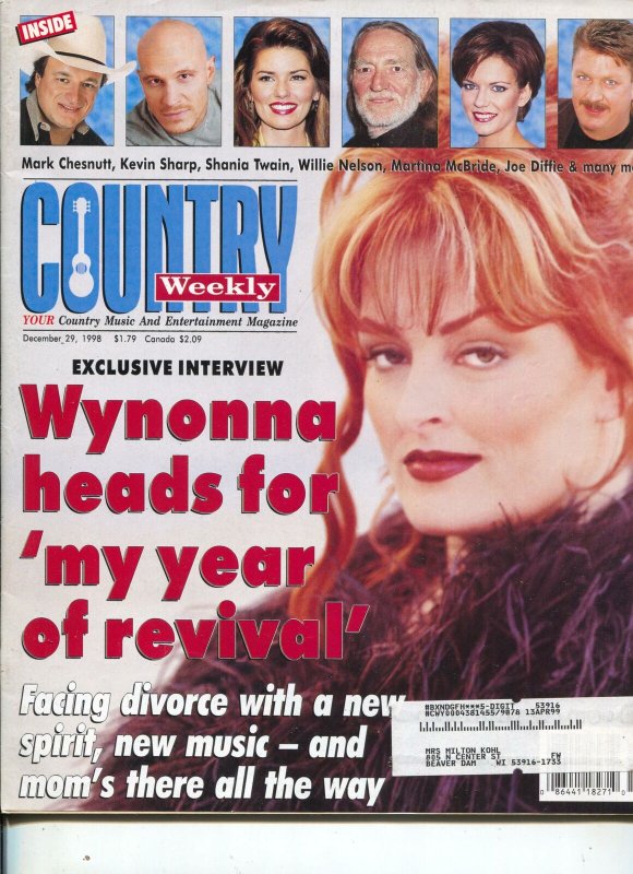 Country Weekly-Wynona-Mark Chestnut-Shania Twain-Willie Nelson-April-1999