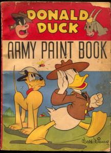 Walt Disney- Donald Duck Army Paint Book #668 1942 VG