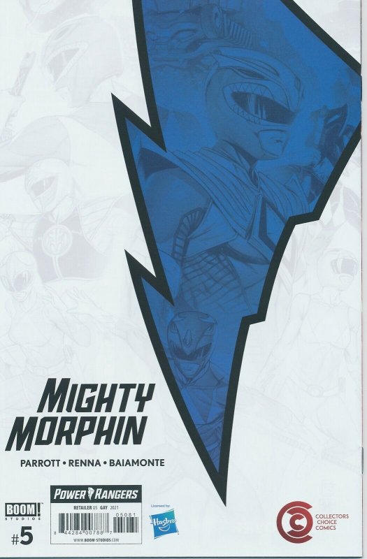 MIGHTY MORPHIN #5 VIRGIN VARIANT SIGNED BY JEREMY CLARK 4/9/21 BOOM! EB200