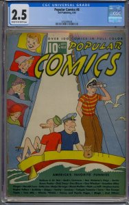 POPULAR COMICS #8 CGC 2.5 SUPER RARE GOLDEN AGE COMIC