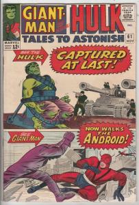 Tales to Astonish #61 (Nov-64) VF High-Grade Giant-Man, Hulk