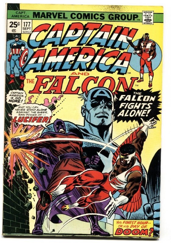 CAPTAIN AMERICA #177 comic book 1974-FALCON-LUCIFER VF