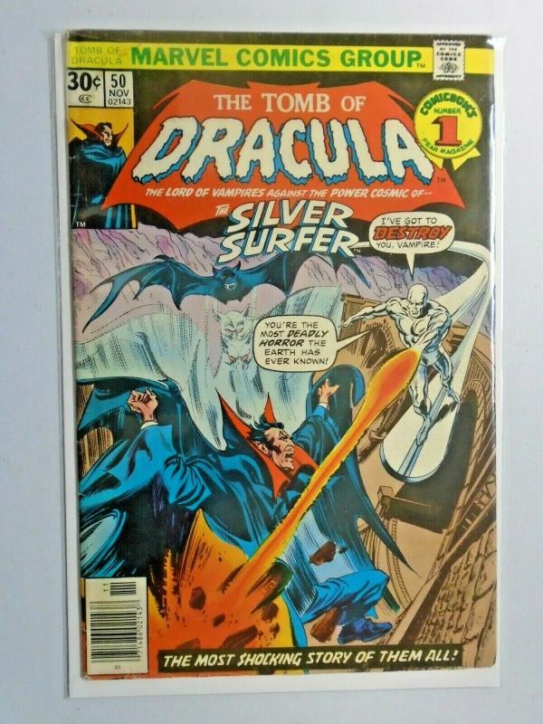 Tomb of Dracula #50 1st Series water stains 5.0 (1976) Silver Surfer