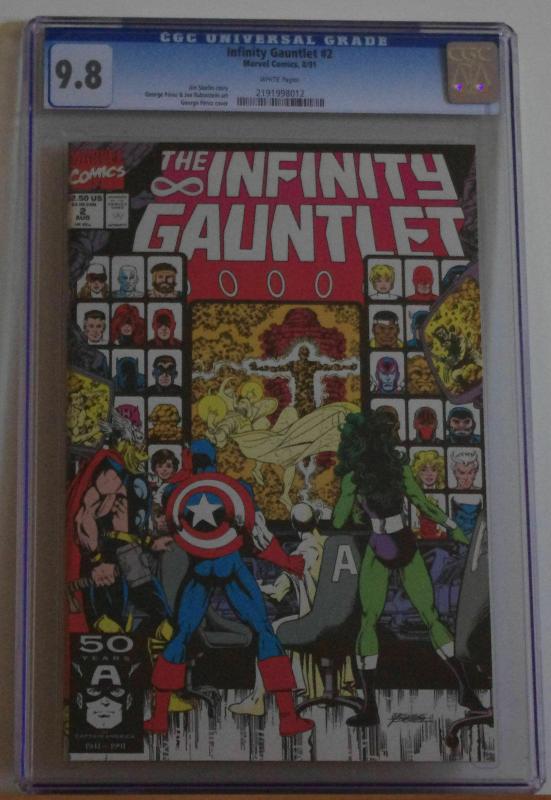 INFINITY GAUNTLET #2, CGC = 9.8, NM/M, Thanos, Avengers, 1991 , more in store