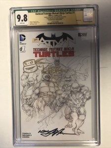 Batman/Teenage Mutant Ninja Turtles(2016)#1(CGC9.8 SQG WP)Signed &Sketch Eastman