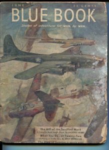 PULP:  BLUE BOOK PULP-JUNE 1943-FR/G-STOOPS COVER-BEDFORD-JONES-NELSON BOND-K...