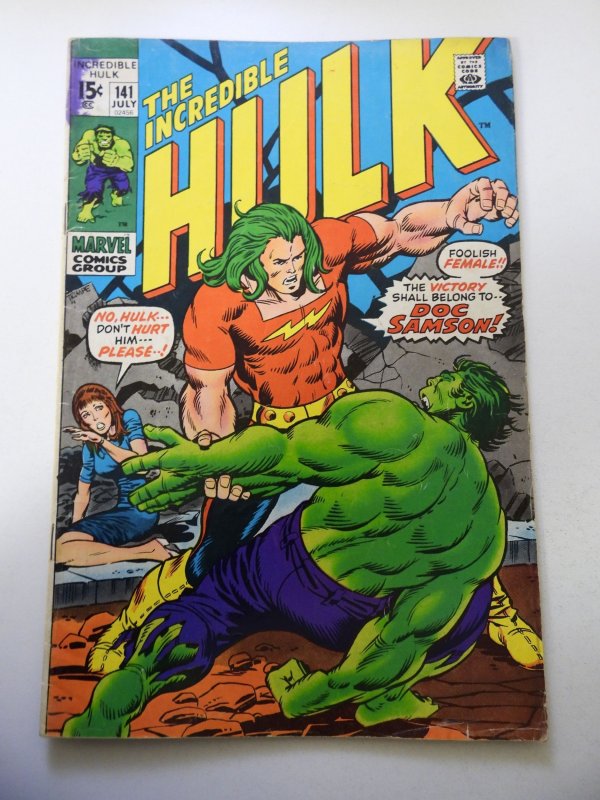 The Incredible Hulk #141 (1971) 1st App of Doc Samson VG/FN Condition Overspray