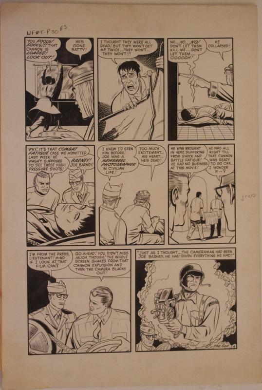 AL GORDON original art, WARFRONT #8, 27 28 29 30, 1952, 4 pgs, PTSD, Newsman,War