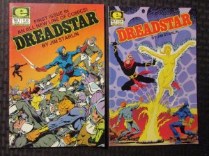 1982 DREADSTAR by Jim Starlin #1 2 3 4 5 FN- to FN+ LOT of 5 Epic/Marvel