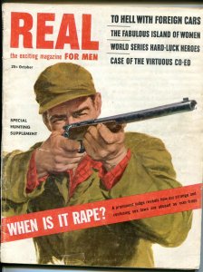 Real For Men 10/1963-pulp-Kathleen Hughes cheesecake-Blassingame-hunting-VG