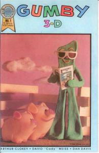 GUMBY 3D (BL) 1 VF-NM   WITH GLASSES October 1986 COMICS BOOK