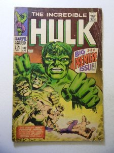 The Incredible Hulk #102 (1968) GD/VG Condition moisture stains
